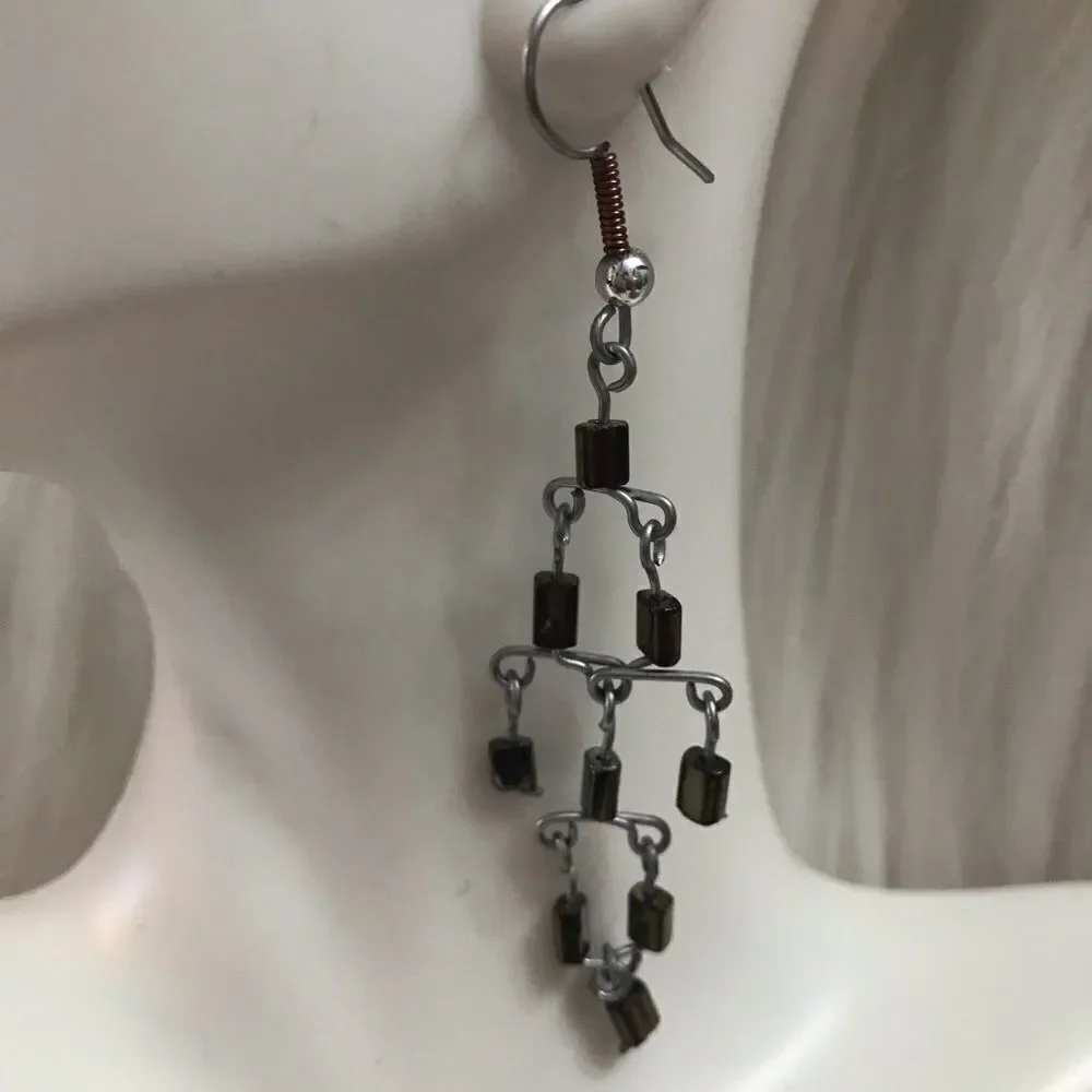 Beaded wire earrings